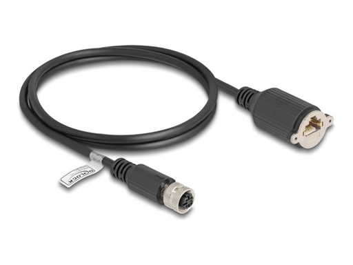 [80452] Delock Netzwerkkabel - 4-polig M12-D (W) zu RJ-45 (W)