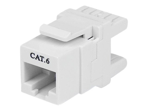 [C6KEY110SWH] StarTech.com 180 Degree Cat 6 Keystone Jack - RJ45 Ethernet Cat6 Wall Jack White - 110 Type - Keystone Jack 180 Degree 110 UTP (C6KEY110SWH)