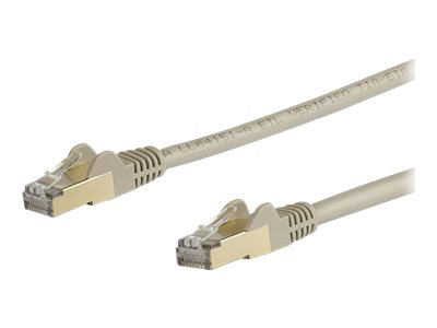 [6ASPAT10MGR] StarTech.com 10m CAT6A Ethernet Cable, 10 Gigabit Shielded Snagless RJ45 100W PoE Patch Cord, CAT 6A 10GbE STP Network Cable w/Strain Relief, Grey, UL Certified Wiring/TIA - Category 6A - 26AWG (6ASPAT10MGR)