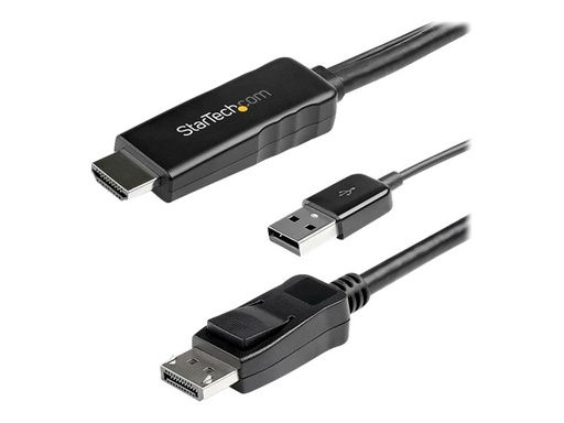 [HD2DPMM2M] StarTech.com HD2DPMM2M HDMI auf DisplayPort (2m, aktiv, 4k 30Hz, Adapter, Kabel, Konverter, HDMI 1.4, DP 1.2, mit USB Stromversorgung)