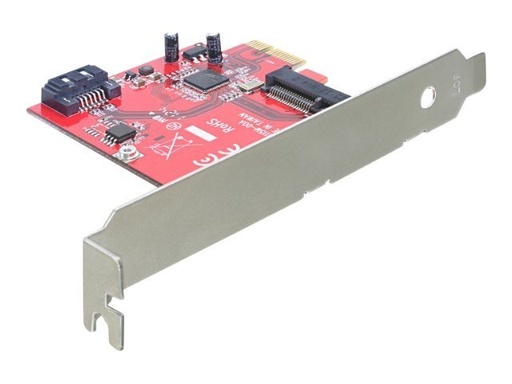 [89302] Delock PCI Express Card > Hybrid 1 x internal SATA 6 Gb/s + 1 x internal mSATA - Speichercontroller (RAID) - SATA-600 Low Profile