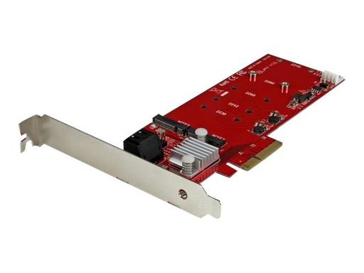 [PEXM2SAT3422] StarTech.com 2x M.2 NGFF SSD RAID Karte plus 2x SATA III Ports - PCIe - 2-fach M.2 RAID Controllerkarte plus zwei SATA Anschlüsse - Speichercontroller (RAID)