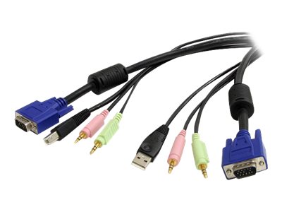 [USBVGA4N1A6] StarTech.com 1,8m 4-in-1 USB VGA KVM Kabel mit Audio - USB VGA KVM Switch Kabel mit Audio - Tastatur- / Video- / Maus- / Audio-Kabel - USB, HD-15 (VGA)