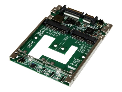 [25SAT22MSAT] StarTech.com Dual mSATA SSD auf 2,5 SATA Raid Adapter / Konverter - 2-fach mSATA zu 2,5 Zoll (6,4cm)