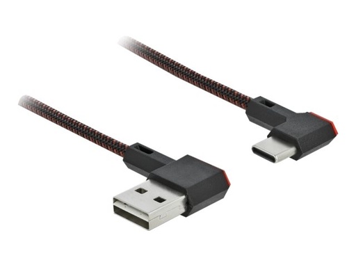 [85282] Delock Easy - USB-Kabel - USB (M) links/rechts abgewinkelt, umkehrbar zu 24 pin USB-C (M)