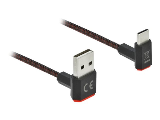 [85278] Delock Easy - USB-Kabel - USB (M) nach oben/unten abgewinkelt, doppelseitig zu 24 pin USB-C (M)