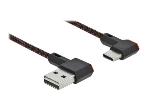 [85280] Delock Easy - USB-Kabel - USB (M) links/rechts abgewinkelt, umkehrbar zu 24 pin USB-C (M)