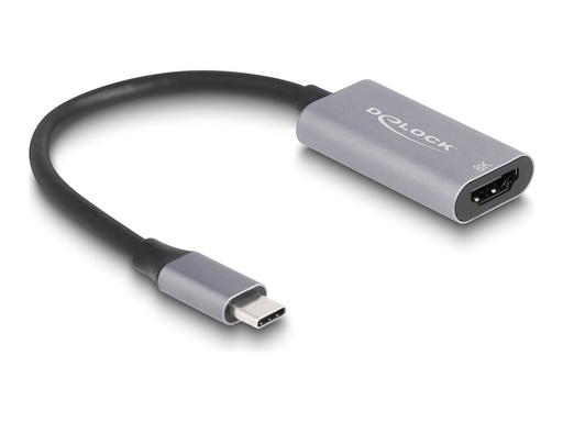 [60021] Delock Ultra High Speed - Videoadapter - 24 pin USB-C männlich zu HDMI weiblich - 15 cm - Grau/Schwarz - unterstützt 8K 60 Hz (7680 x 4320)