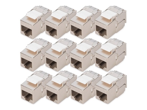 [DN-93615-S-12] DIGITUS CAT 6A  Kompakt-Keystone Modul, geschirmt, werkzeugfreier Montageanschluss, 12 Stk.