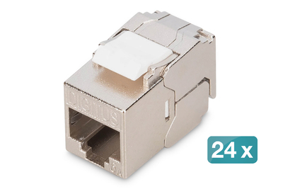 [DN-93615-S-24] DIGITUS CAT 6A  Kompakt-Keystone Modul, geschirmt, werkzeugfreier Montageanschluss. 24 Stk.