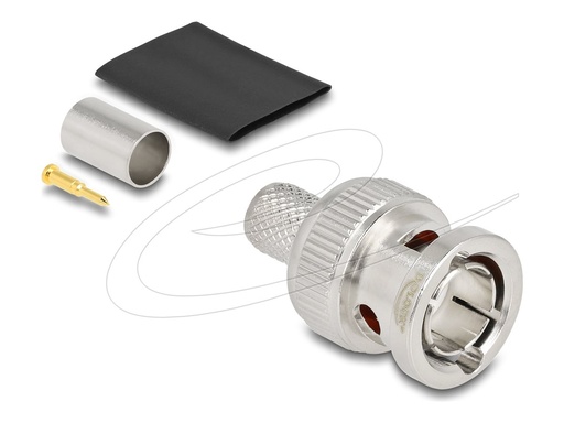 [91772] Delock BNC Stecker zum Crimpen RG6mit passendem Schrumpfschlauch