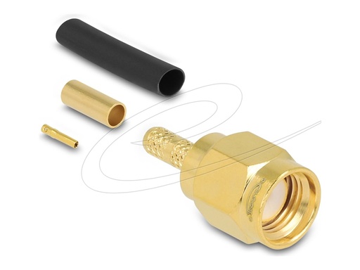 [91788] Delock RP-SMA Stecker zum Crimpen RG-174/RG-316 schrumpfsch