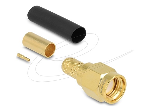 [91789] Delock RP-SMA Stecker zum Crimpen LMR200 m. schrumpfschlauch