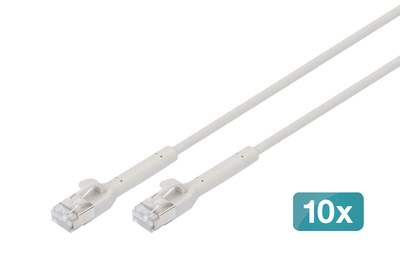 [DK-1632-A-030B-10] DIGITUS CAT 6A F-FTP abwinkelbares Patchkabel, Kupfer, 3 m,  grau, 10 Stück