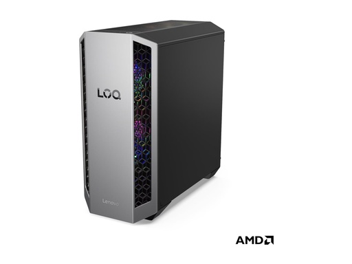 [91DF000WGF] Lenovo LOQ 26ADR10 91DF - Tower - Ryzen 7 8745HX / 3.6 GHz - RAM 16 GB - SSD 1 TB - NVMe - GeForce RTX 5060 - 1GbE, Wi-Fi 6, Bluetooth, Wi-Fi 7 - WLAN: 802.11a/b/g/n/ac/ax/be, Bluetooth 5.4 - Win 11 Home - Monitor: keiner - luna grau (vorderer Rahmen)