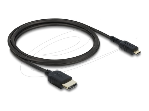 [81690] Delock High Speed - HDMI-Kabel - HDMI männlich zu 19 pin micro HDMI Type D männlich - 1 m - dreifach abgeschirmtes Koaxialkabel - Schwarz - 8K60Hz (7680 x 4320)
