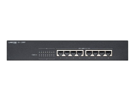 [61673] Lancom GS-1208P - Switch - unmanaged - 8 x 10/100/1000 (PoE+)