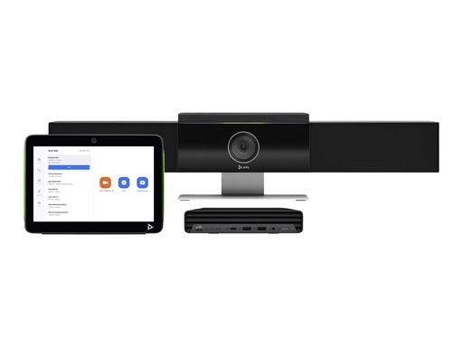 [84H41AA#ABB] Poly HP Poly Studio Medium Room Bundle - Für Zoom Rooms - Kit für Videokonferenzen (Poly TC10 Touchcontroller, HP Mini Conferencing PC, Poly Studio USB-Videoleiste)