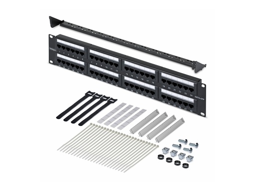 [CPANEL48] StarTech.com Patch Panel - 110 punch-down - Rack montierbar - CAT 6 - UTP - RJ-45 X 48 - Schwarz - 2U - 48.3 cm (19")