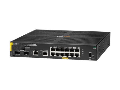 [R8N89B#B2C] HPE Aruba Networking CX 6000 12p 10M/100M/1G Class4 PoE 2p SFP 1G 139W Switch - Switch - managed - 12 x 10/100/1000 (PoE+)