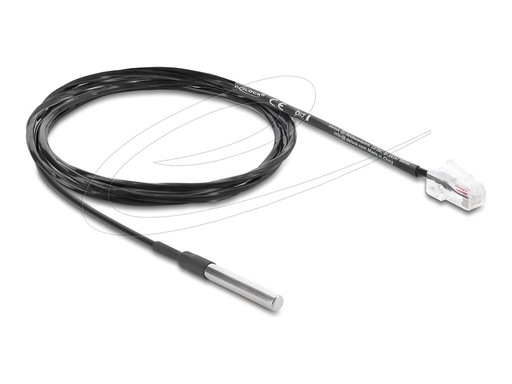 [91384] Delock Temperatursensor - Schwarz - 1 m