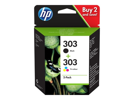 [3YM92AE#30B] HP 303 - 2er-Pack - pigmentiertes Schwarz, Farbe (Cyan, Magenta, Gelb)