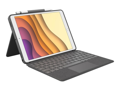 [920-009644] Logitech Combo Touch - Tastatur und Foliohülle - mit Trackpad - hintergrundbeleuchtet - Apple Smart connector - QWERTY - Pan-Nordic - Graphite - für Apple 10.5-inch iPad Air (3. Generation)