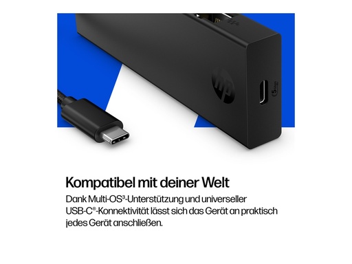 [BR1U3AA#ABB] HP Portable USB-C 4K HDMI Hub - Port Replicator