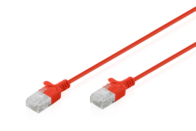[DK-1618-015S-R] DIGITUS CAT 6 U-UTP Slim Patchkabel, 1,5 m, Rot