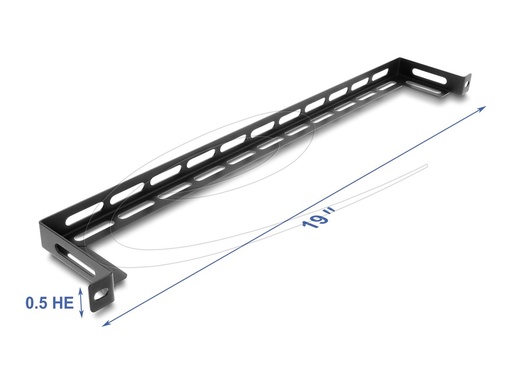 [67462] Delock Kabelführungsplatte für Schaltschrank - L-shaped, 80 mm, with cable tie fastening - Schwarz - 0.5U - 48.3 cm (19")