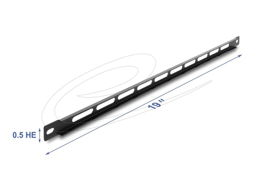 [67459] Delock Rackpaneel - with cable tie fastening - Schwarz - 0.5U - 48.3 cm (19")
