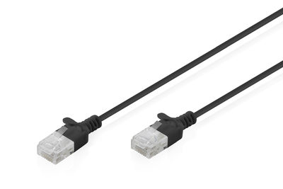 [DK-1618-003S-BL] DIGITUS CAT 6 U-UTP Slim Patchkabel, 0,3 m, Schwarz