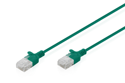[DK-1618-003S-G] DIGITUS CAT 6 U-UTP Slim Patchkabel, 0,3 m, Grün
