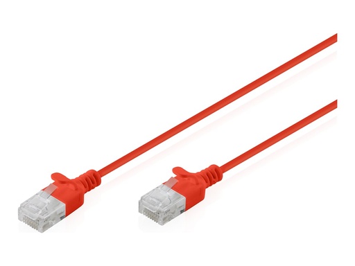 [DK-1618-010S-R-10] DIGITUS CAT 6 U-UTP Slim Patchkabel, 1 m, Rot, 10 Stück