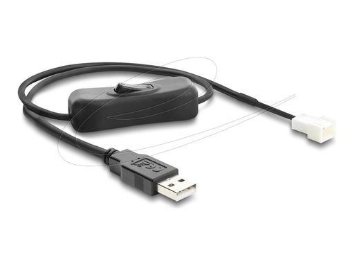 [91232] Delock Netzkabel für Lüfter - USB (M) zu 3-poliger Lüfteranschluss (M)
