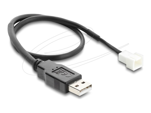 [91226] Delock Netzkabel für Lüfter - USB (M) zu 3-poliger Lüfteranschluss (M)