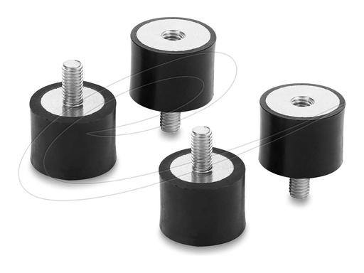 [60819] Delock Vibrationsdämpfer M5 x 0.8 mm D 20 H 15 mit Innen und Außengewinde 4 Stück