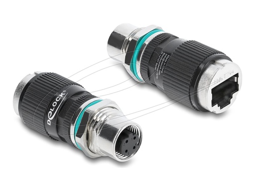 [90663] Delock Netzwerkadapter - 4-polig M12-D (W)