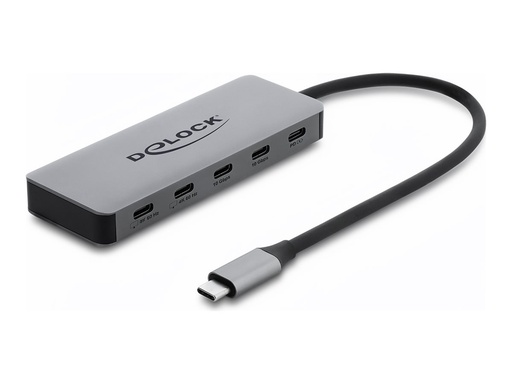 [64371] Delock Hub - 10 Gbps, 4K, mit PD 3.0 100 W - 2 x USB-C 3.2 Gen 2 + 2 x USB-C + 1 x USB-C (Spannungsversorgung)