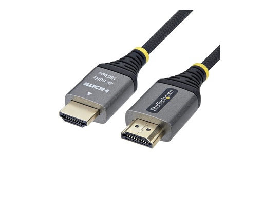 [HDMI2-FLEX-4K60-1M] StarTech.com Startech - Premium Hochgeschwindigkeit - HDMI-Kabel mit Ethernet - HDMI männlich zu HDMI männlich - 1 m - abgeschirmt - schwarz & silber - 1440p (UWQHD)