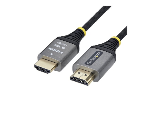 [HDMI2-FLEX-4K60-3M] StarTech.com Startech - Premium Hochgeschwindigkeit - HDMI-Kabel mit Ethernet - HDMI männlich zu HDMI männlich - 3 m - abgeschirmt - schwarz & silber - 1440p (UWQHD)