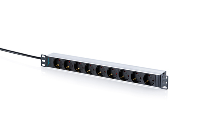 [DN-95444] DIGITUS Steckdosenleiste mit Aluminiumprofil, 9-fach Schutzkontaktsteckdose, 2 m Zuleitung Schutzkontaktstecker