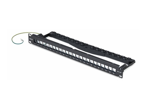 [C6PANELSTP241U] StarTech.com Startech - Leeres Keystone-Patchpanel - with cable management bar, for RJ45 - geeignet für Wandmontage, Rack montierbar - CAT 6a/8 - STP/UTP - Schwarz - 1U - 48.3 cm (19")