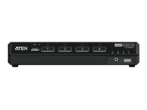 [CS1184DPH4] ATEN CS1184DPH4 - KVM-/Audio-Switch - 5K, DisplayPort/HDMI Single/Dual Display, Universal, Secure