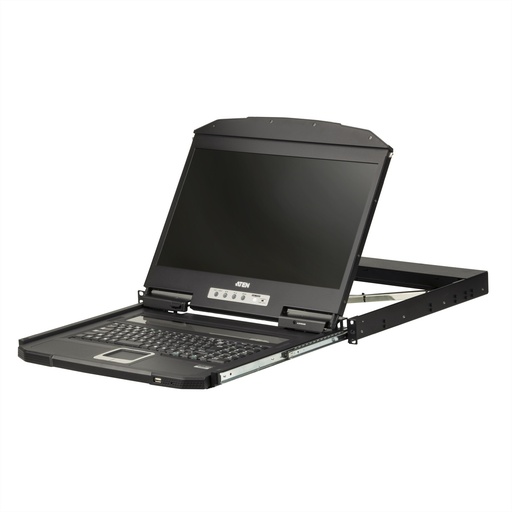 [CL3700NW-ATA-FG] ATEN Single Rail WideScreen 18.5i Full HD Short Depth LCD Console with USB Peripheral - KVM-Konsole