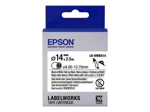 [C53S656903] Epson LabelWorks LK-6WBA14 - Schwarz auf Weiß - Rolle (1,4 cm x 2,5 m)