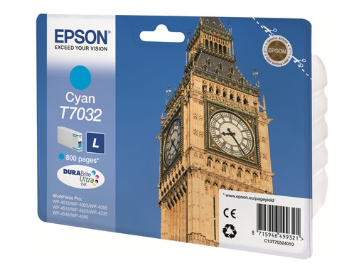 [C13T70324010] Epson T7032 - 9.6 ml - L-Größe - Cyan - original