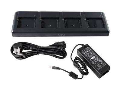 [EDA50K-QBC-3] HONEYWELL Batterieladegerät + AC-Netzteil - 4 Ausgabeanschlussstellen - Vereinigtes Königreich (Großbritannien, Irland, Schottland, Wales)