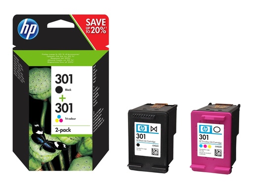 [N9J72AE#301] HP 301 - 2er-Pack - Schwarz, Farbe (Cyan, Magenta