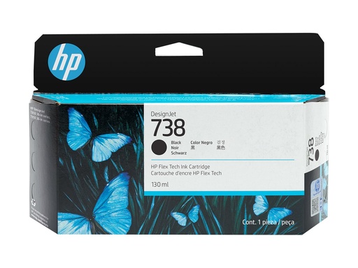 [498N4A] HP 738 - 130 ml - Schwarz - original - DesignJet
